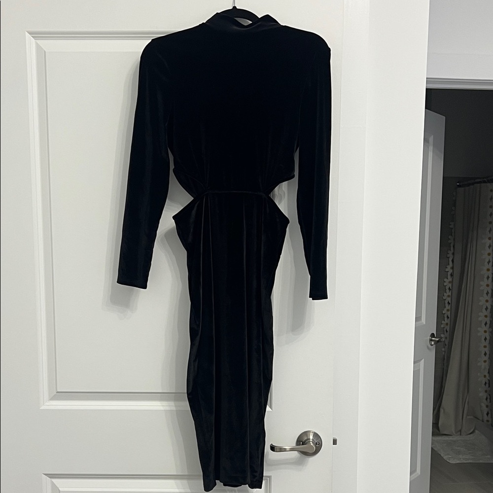 French connection Elegant Black Velvet Dress